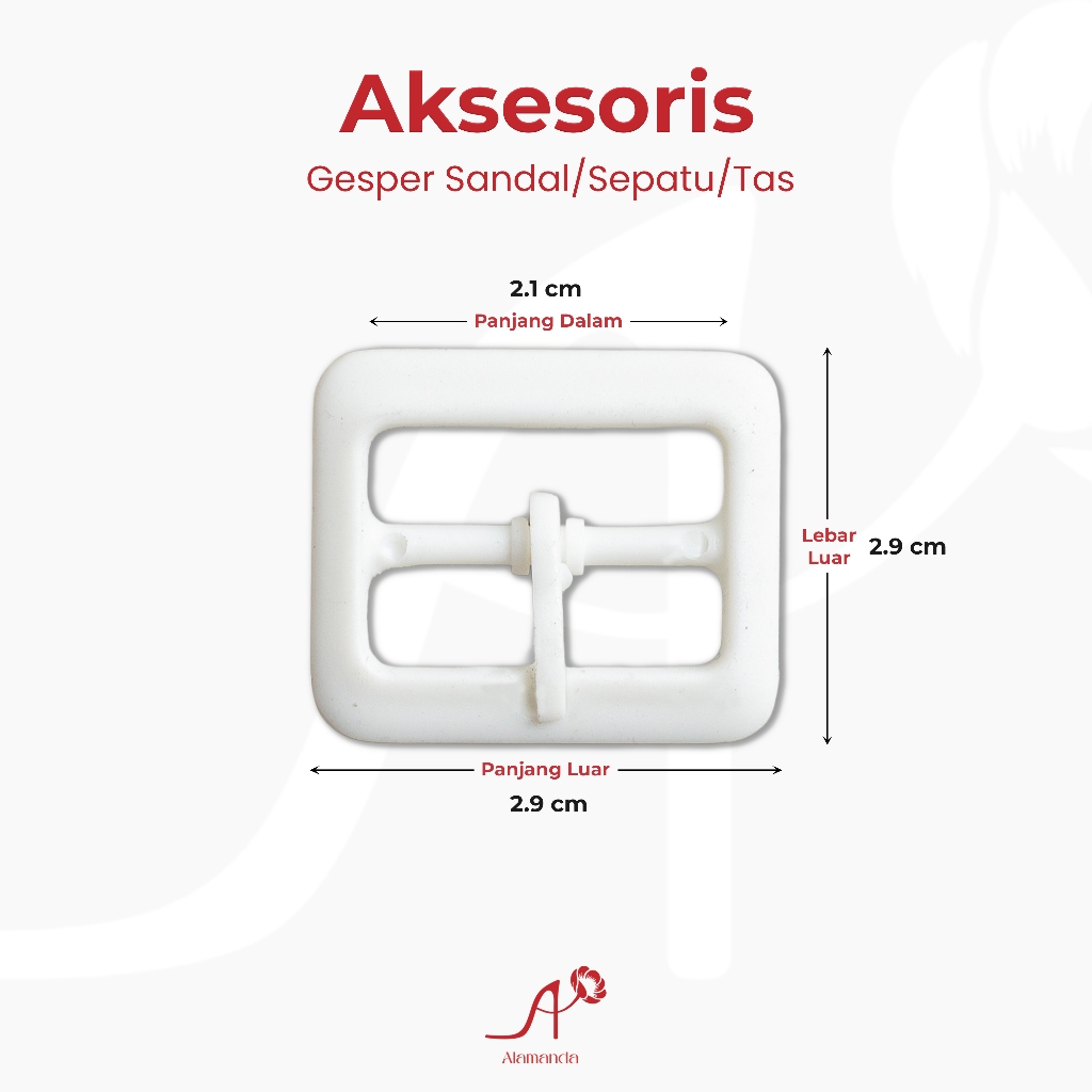 Aksesoris Gesper Tusuk Plastik Sandal/Sepatu/Tas Warna Putih Kecil
