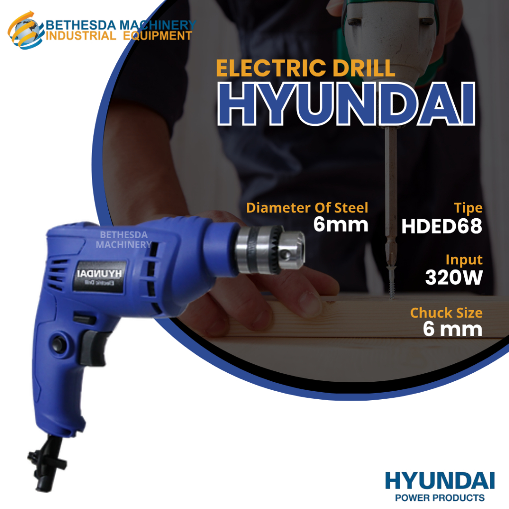 Mesin Bor Impact Drill / Bor Listrik Hyundai HDED 68 / Mesin BOR ELEKTRIK 220V