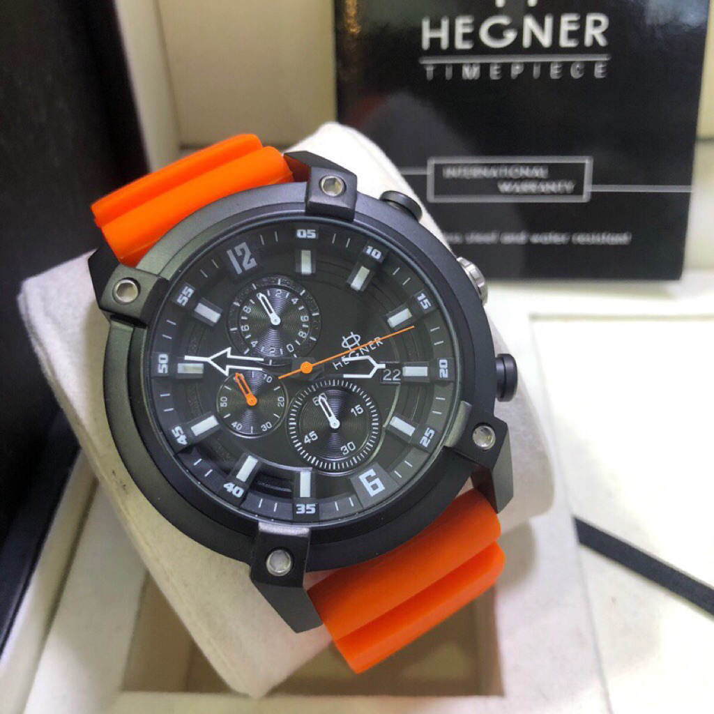 JAM TANGAN PRIA HEGNER 9010G-3 / HW 9010G-3 / HEGNER 9010 RUBBER [ORIGINAL]