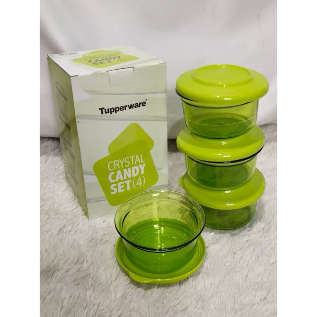 TUPPERWARE CRYSTAL CANDY SET (4)