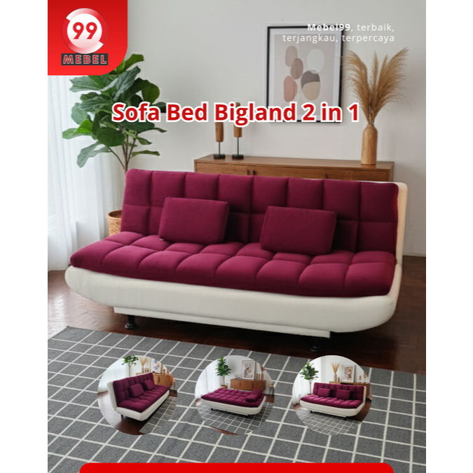 Sofa Bed Bigland 2 in 1 dengan 2 mode duduk dan tidur free ongkir magelang