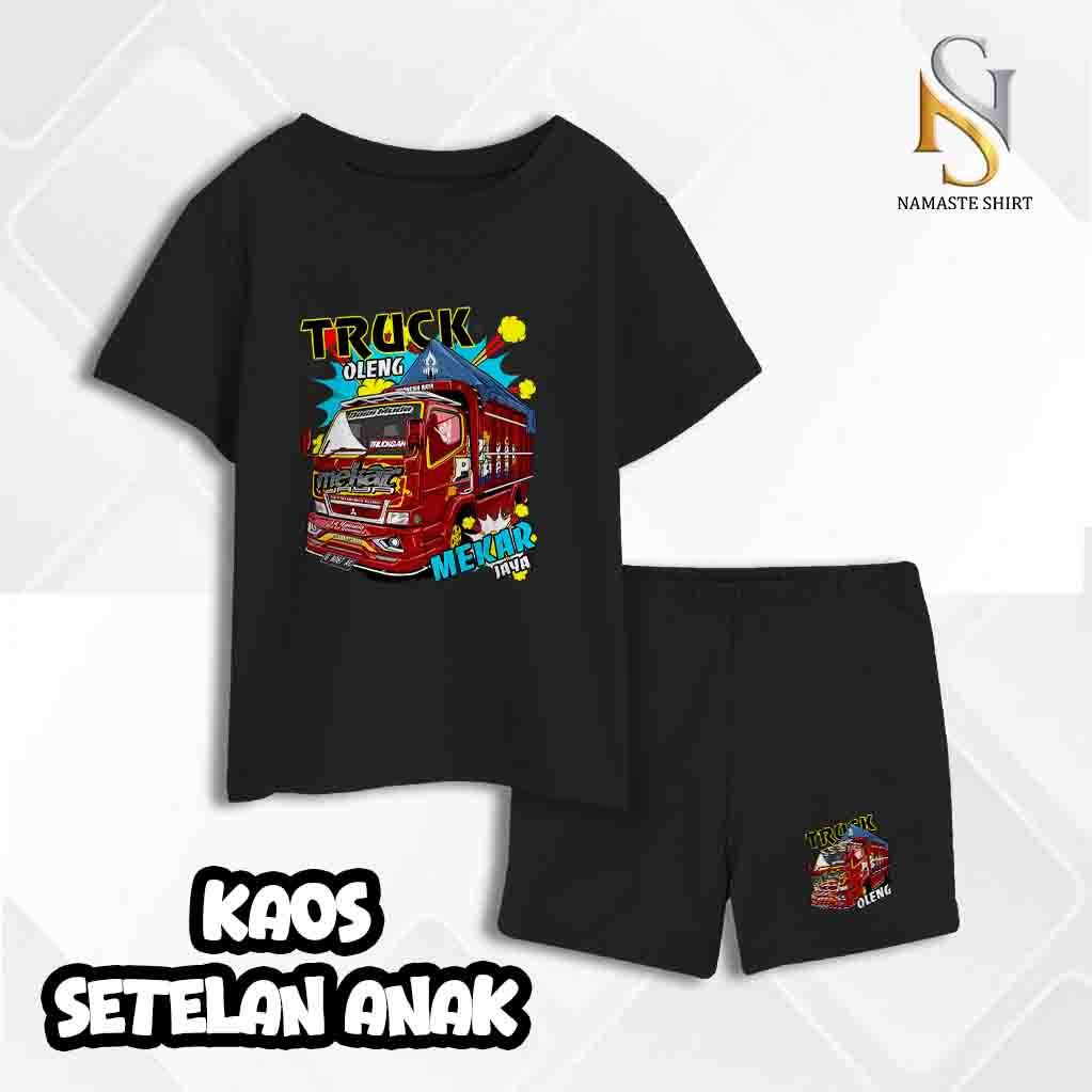 Setelan Kaos Anak Truck Oleng - Baju 1 set Truck oleng Distro Anak Laki-Laki/wanita