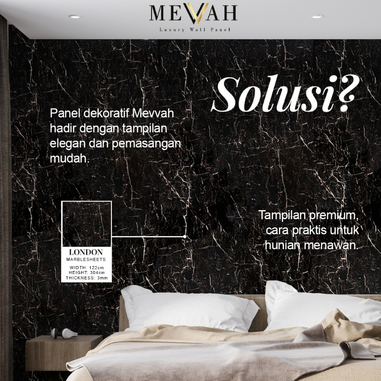 Mevvah Marble Series Wall Panel Motif London - Wall Panel Dinding Motif Marmer
