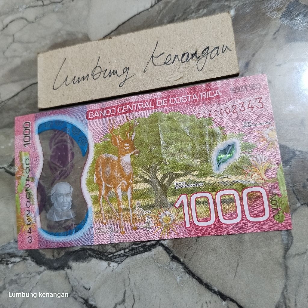 uang asing Costa rica 1000 Polymer UA10LK