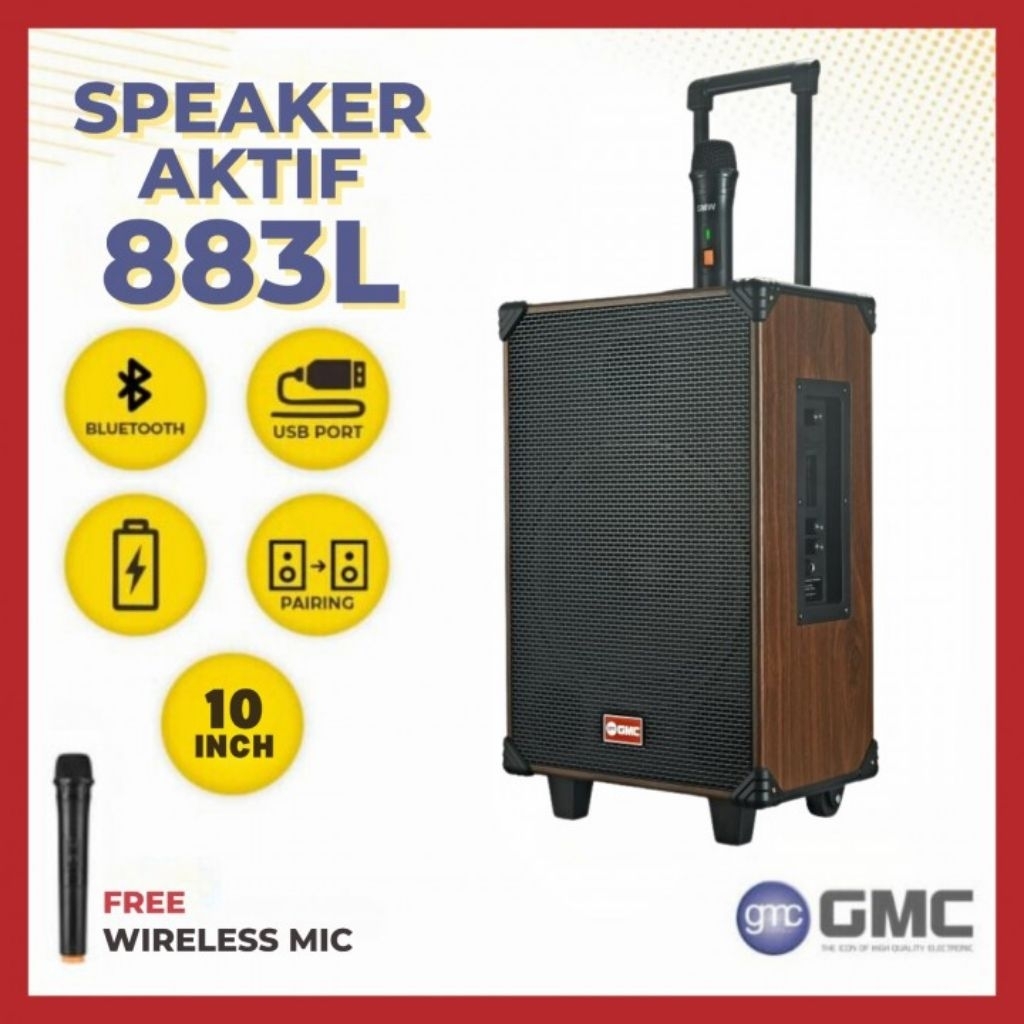 GMC Speaker Meeting Portable Bluetooth 10 Inch 883L