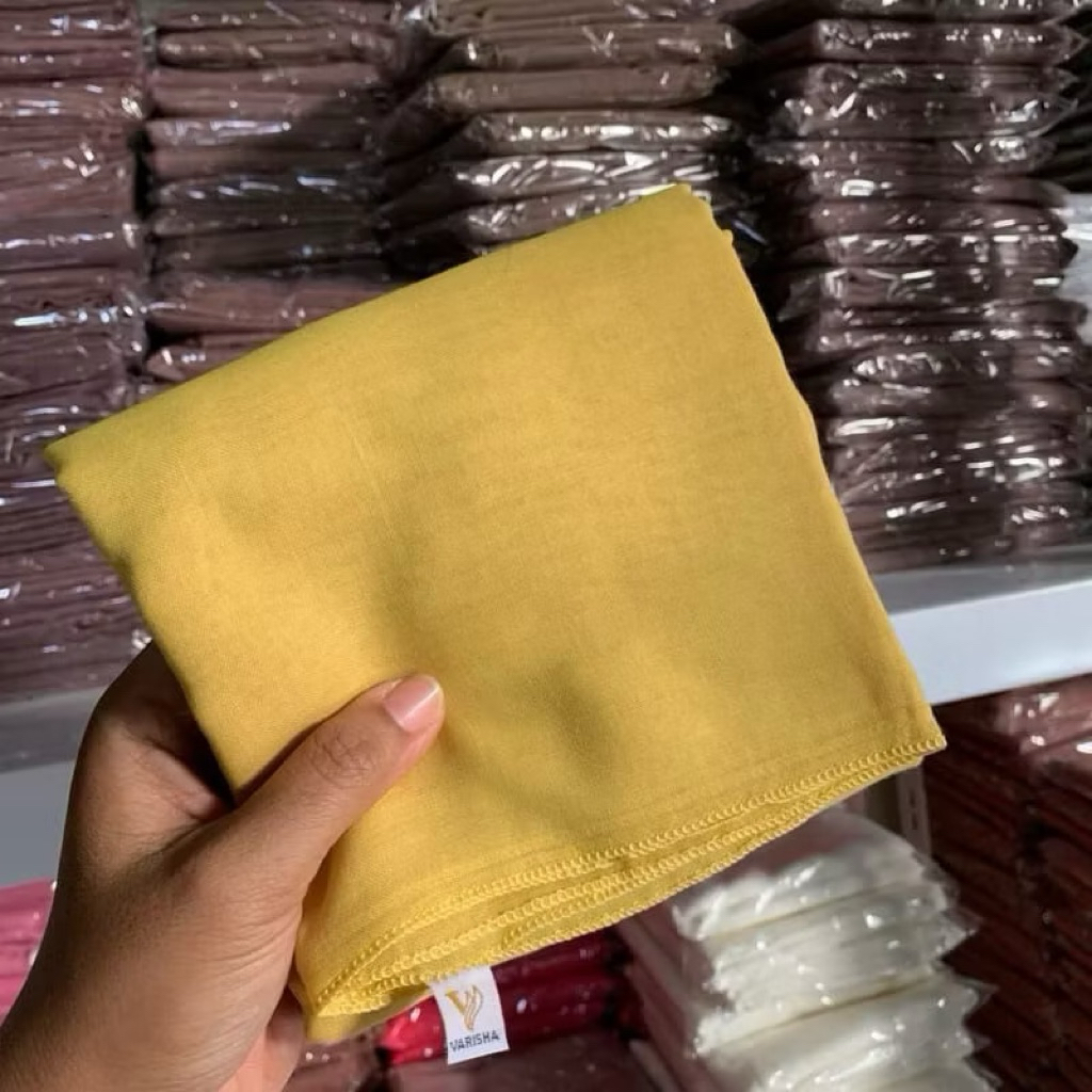 Hijab Segi Empat Paris Jadul kuning || Hijab paris jadul kuning || Segiempat warna kuning •Kuning•