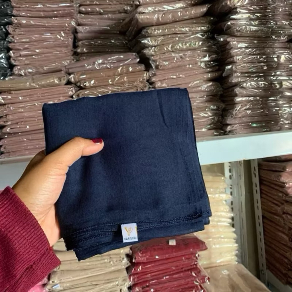 Hijab Segi Empat Paris Jadul navy || paris jadul biru navy || Segiempat biru donger || paris jadul b