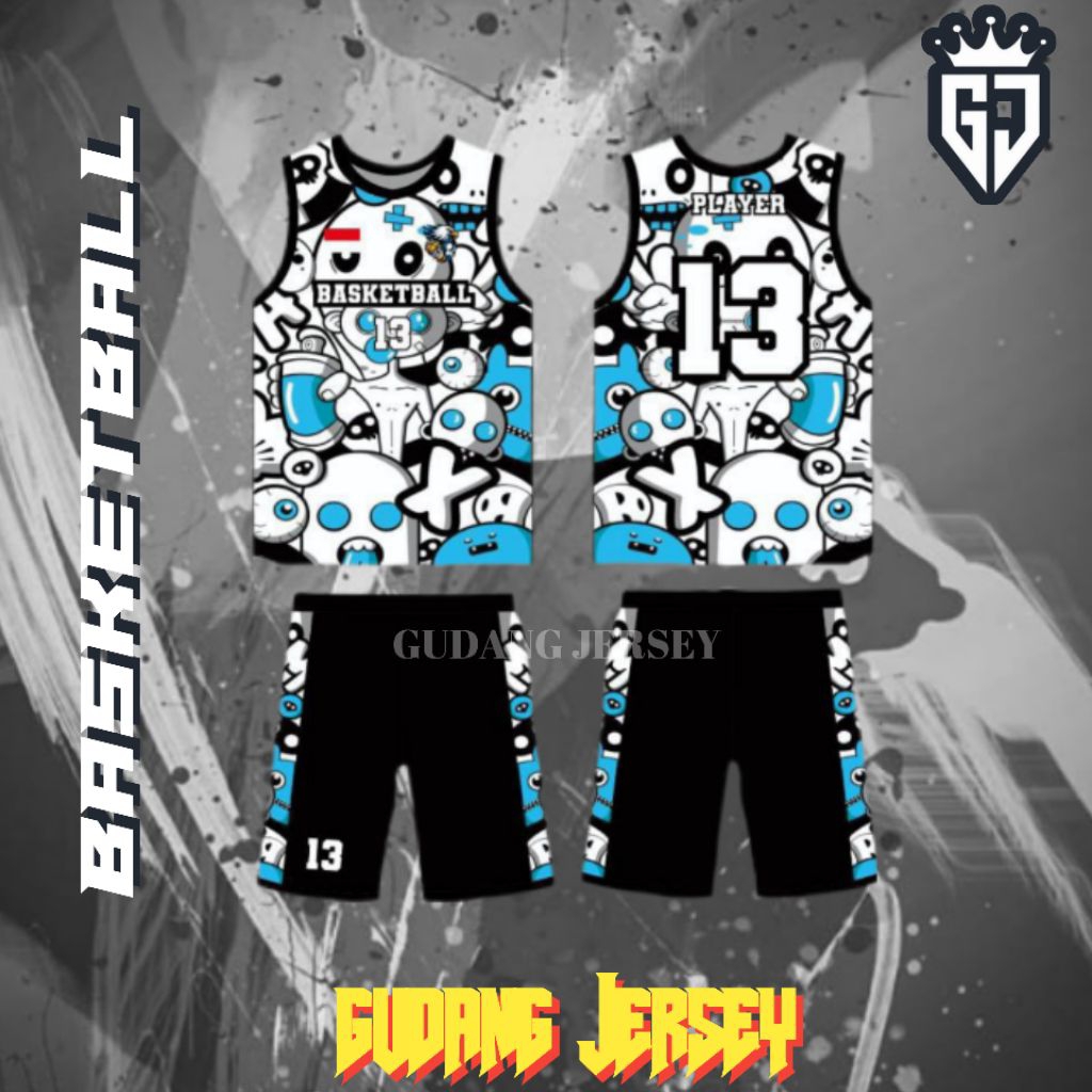 JERSEY BASKETBALL CUSTOM GRATIS NAMA & NOPUNG