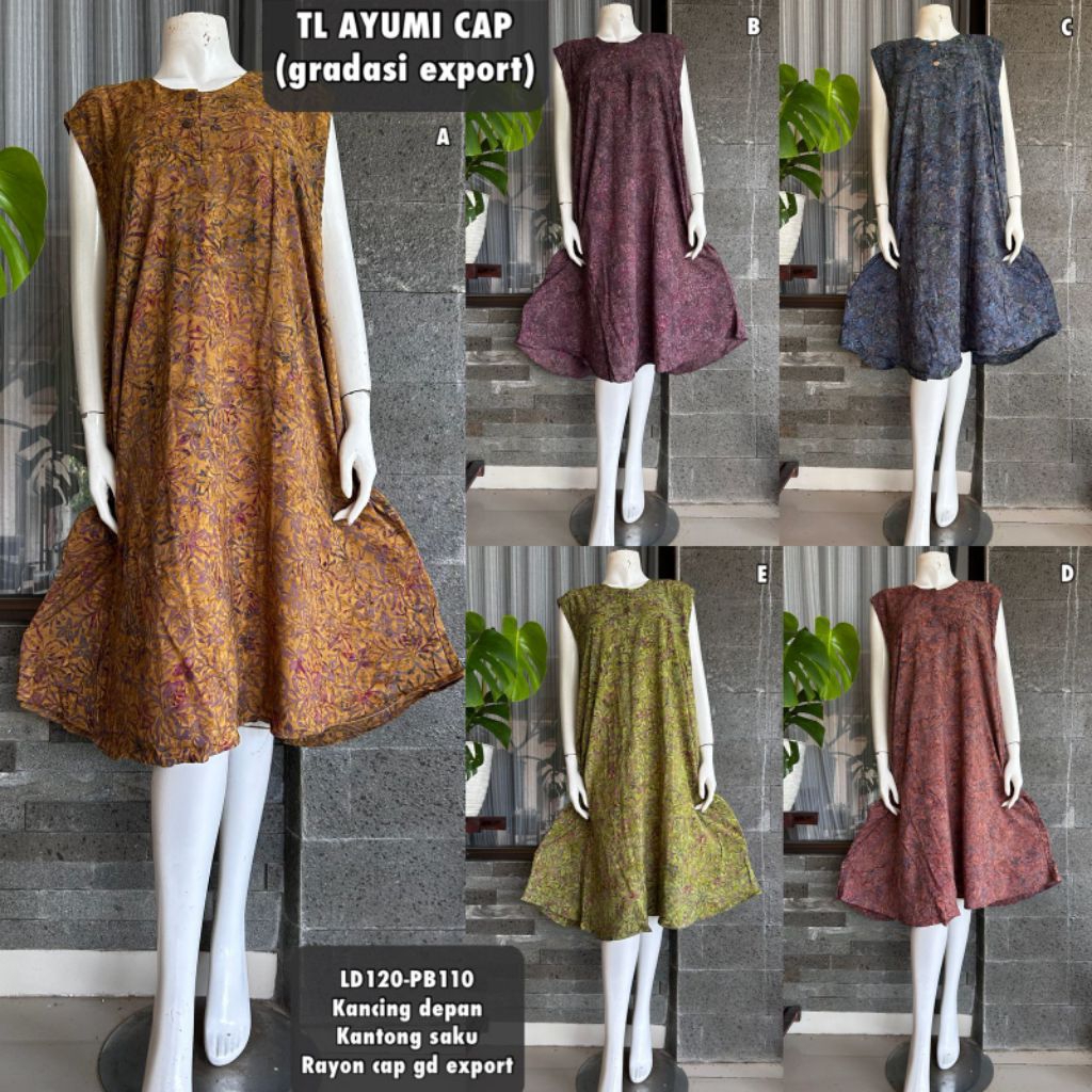 Daster Batik Gondil TL Jumbo/Baju Tidur Yukensi Jumbo/Daster Kutung Jumbo/Daster Gondil Kancing