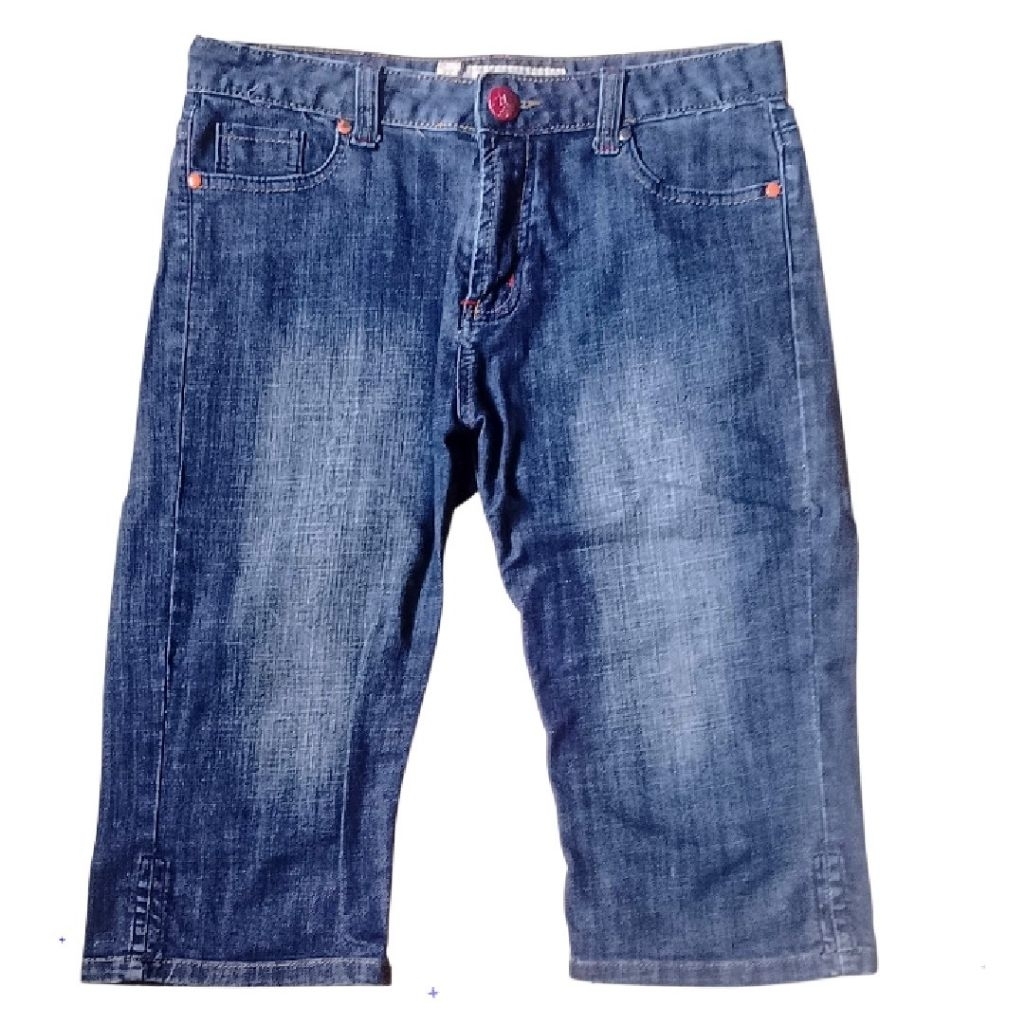 Sepan Celana Jeans Setengah Tiang Denim Wanita Biru Ukuran 32