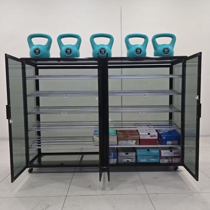 TC ALUMINIUM LEMARI SEPATU LS71 150X38X108 s/b/w RAK SEPATU 6 SUSUN ALUMINIUM 20U SILVER COKLAT PUTI