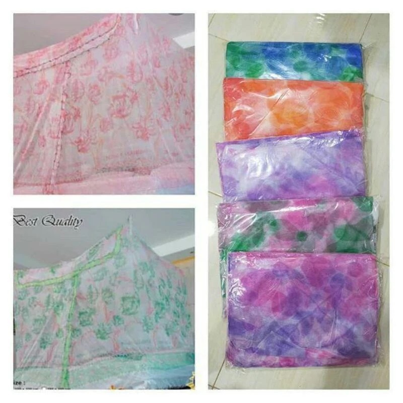 KELAMBU TIDUR MOTIF BUNGA 6 KAKI 3 KAKI JUMBO MURAH MEDAN