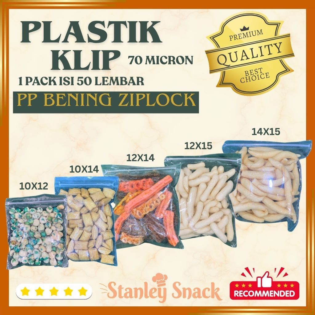Plastik Klip PP Bening Premium Berbagai Ukuran | Kemasan Klip Makanan Snack | Plastik PP Tebal Seall