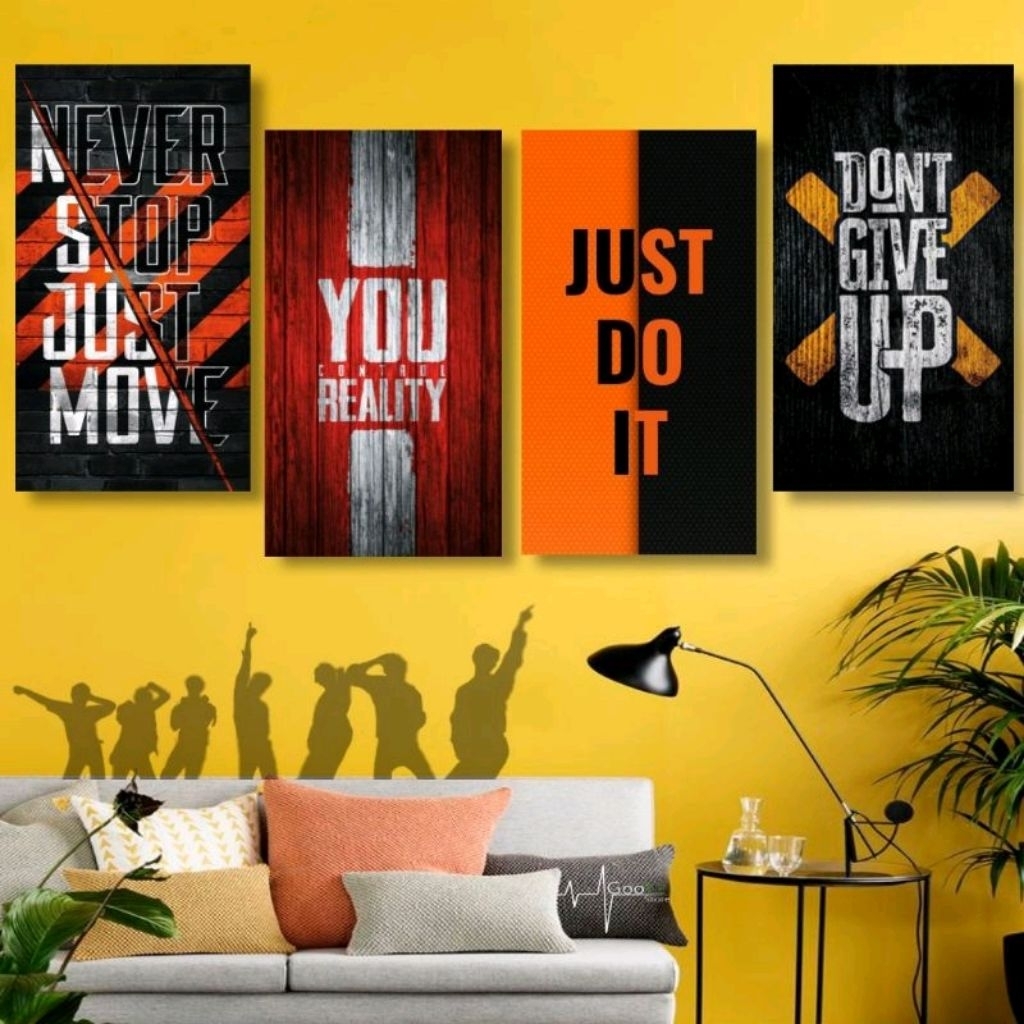 Hiasan Dinding Kayu MDF Quote Stay Positive