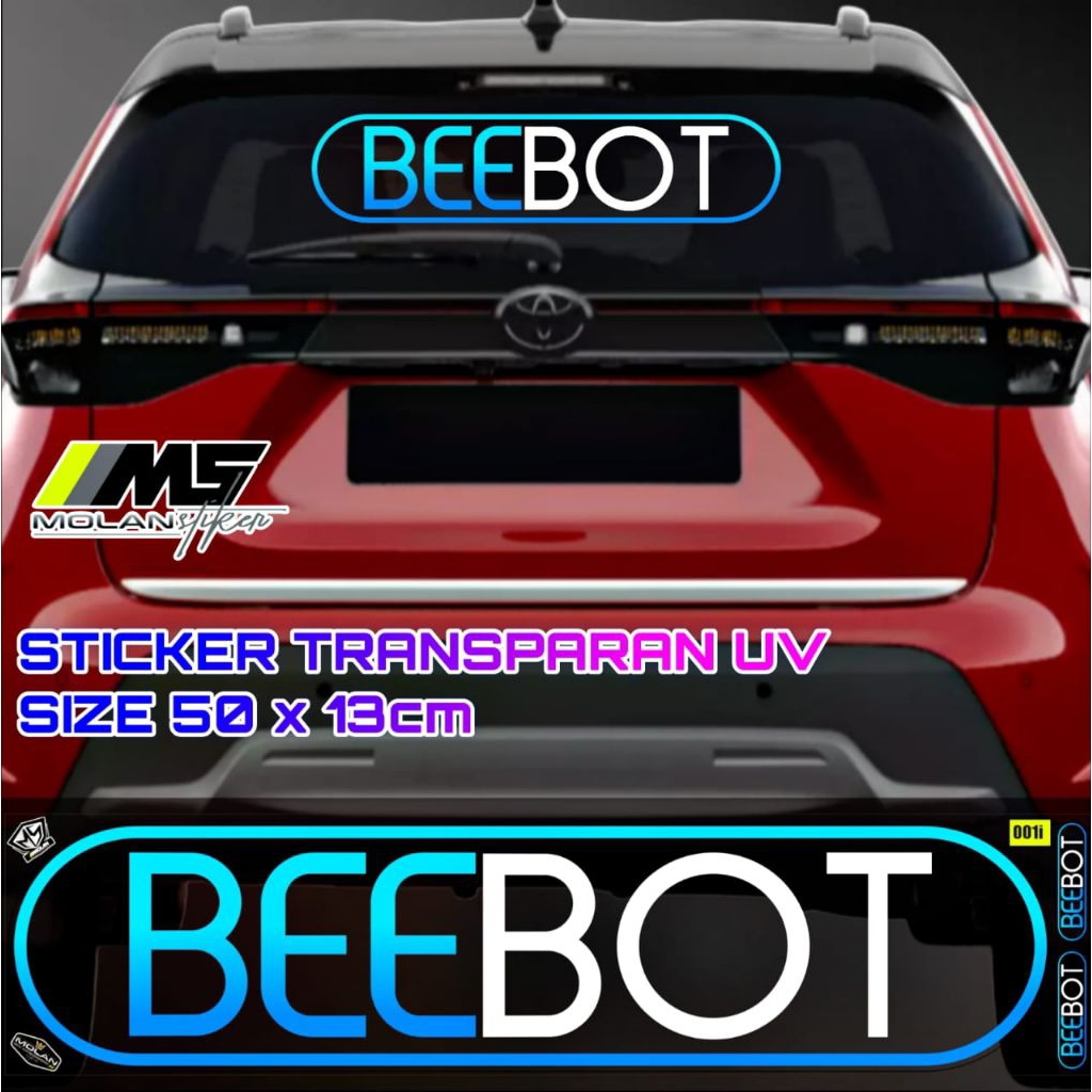 Sticker Transparan Uv Kaca Mobil BEEBOT 50x13 Sticker Kaca Depan Belakang Universal Semua Mobil Truc