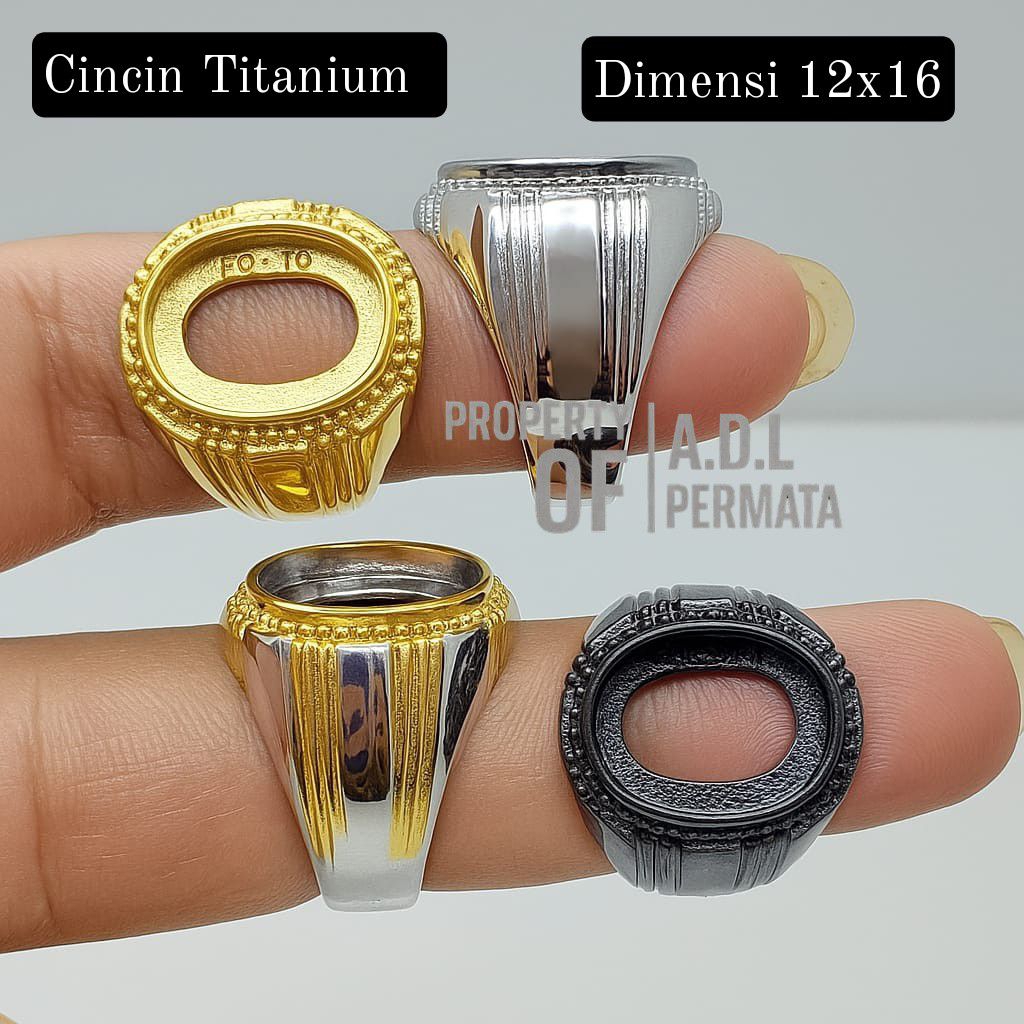 CINCIN RING EMBAN TITANIUM DIMENSI 12X16