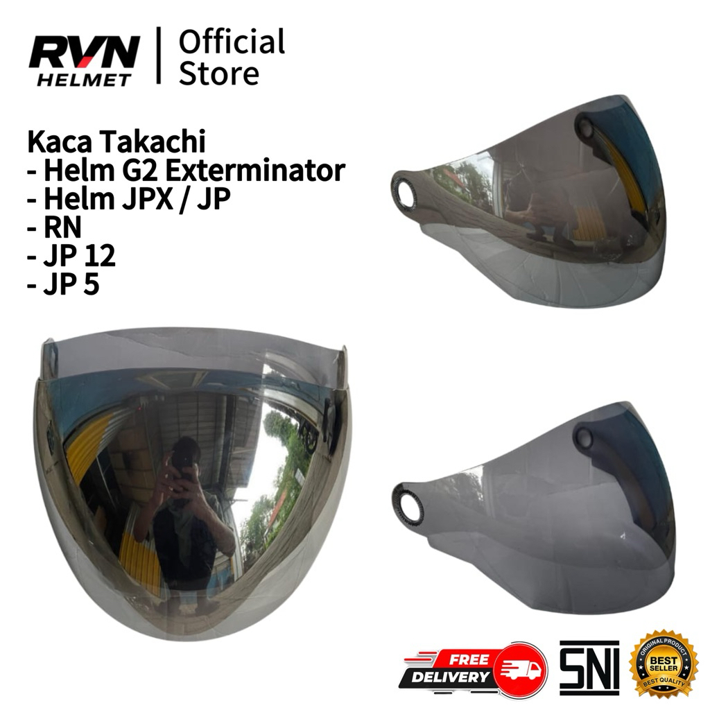 Kaca Helm Visor - Half face Takachi/ Helm G2/ Helm JPX/ Helm AVA/ Helm Virtue/ Helm JP 5