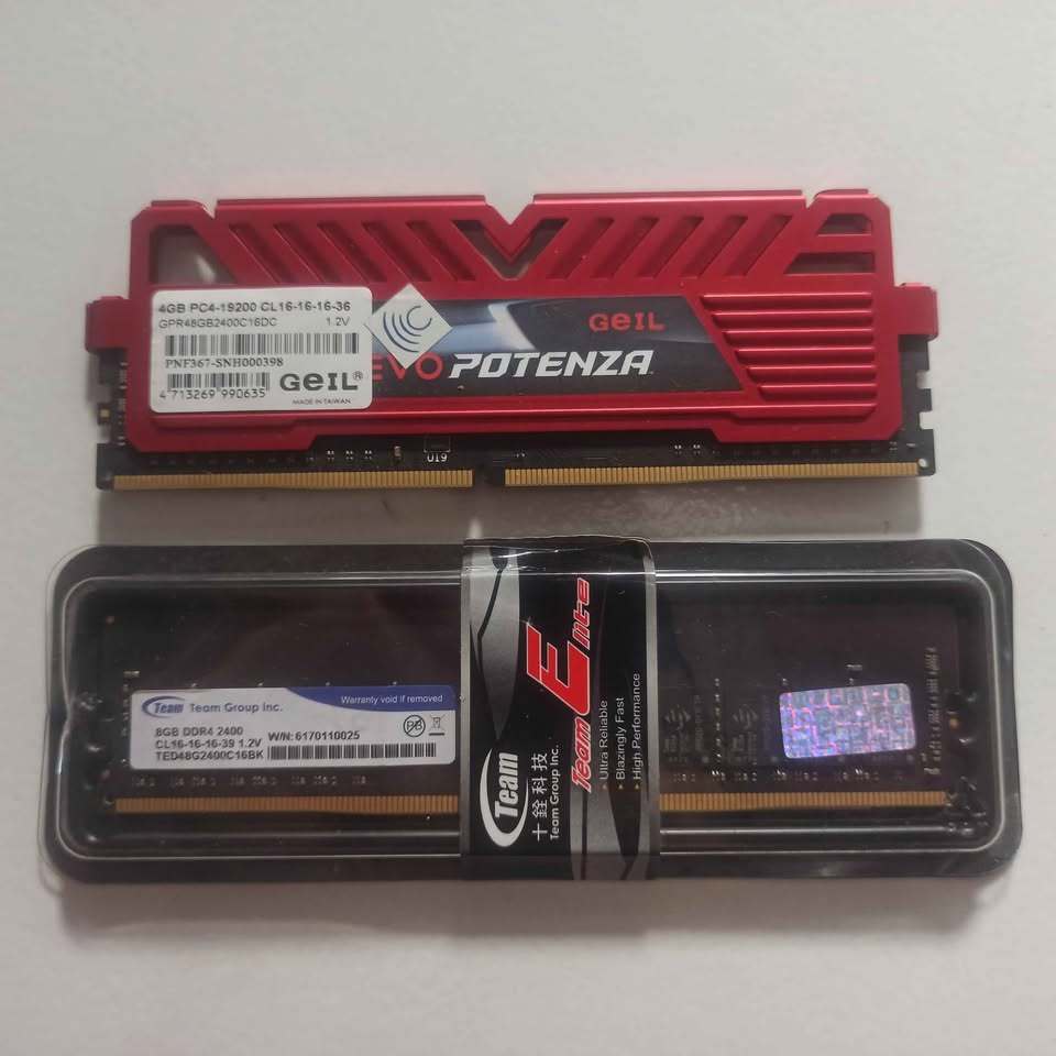 RAM DDR4 4GB Evo Potenza & 8GB TeamGroup