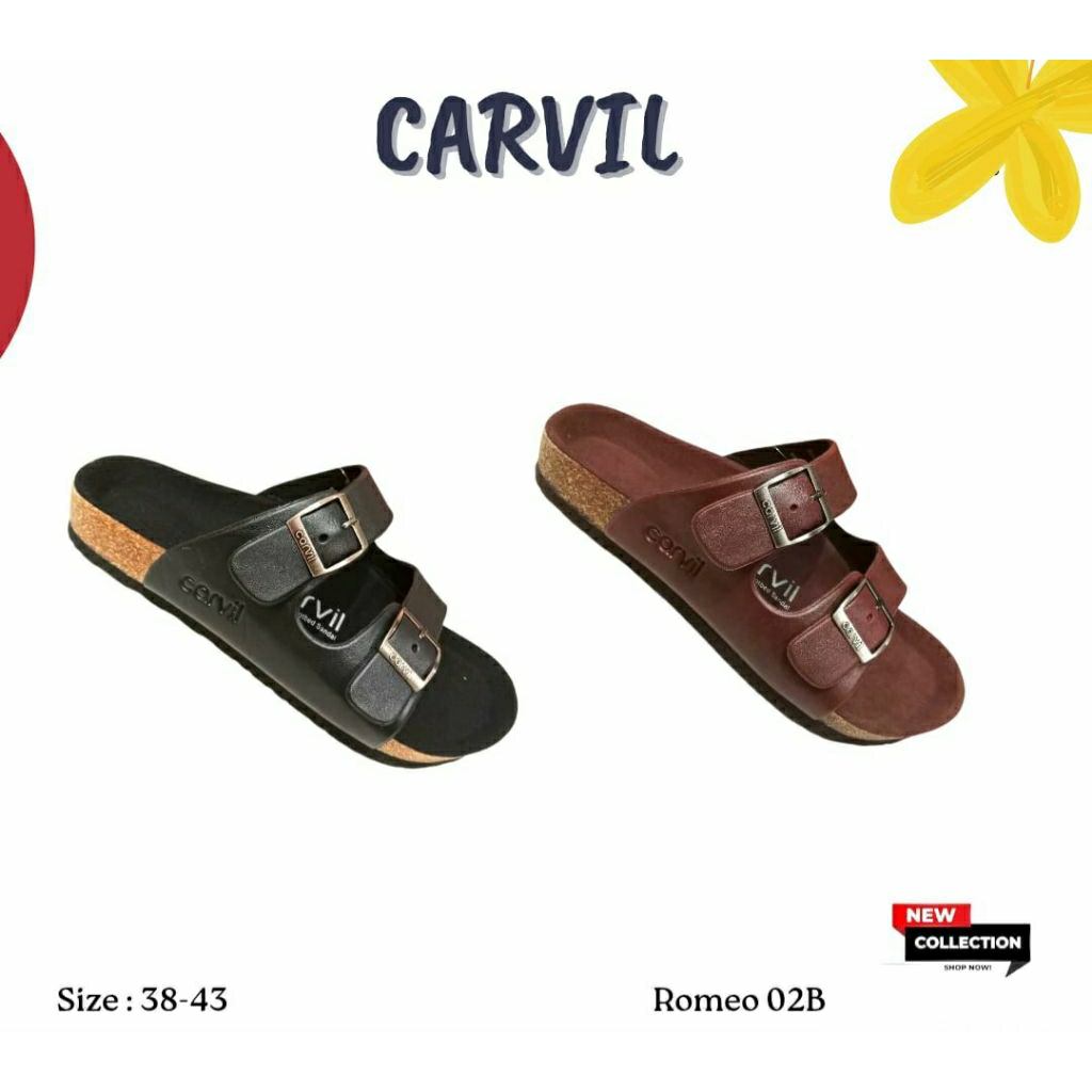 CARVIL ORIGINAL//SANDAL SELOP PRIA//SANDAL  SELOP BAN DUA GESPER//SANDAL SELOP CASUAL PRIA DARI CARV
