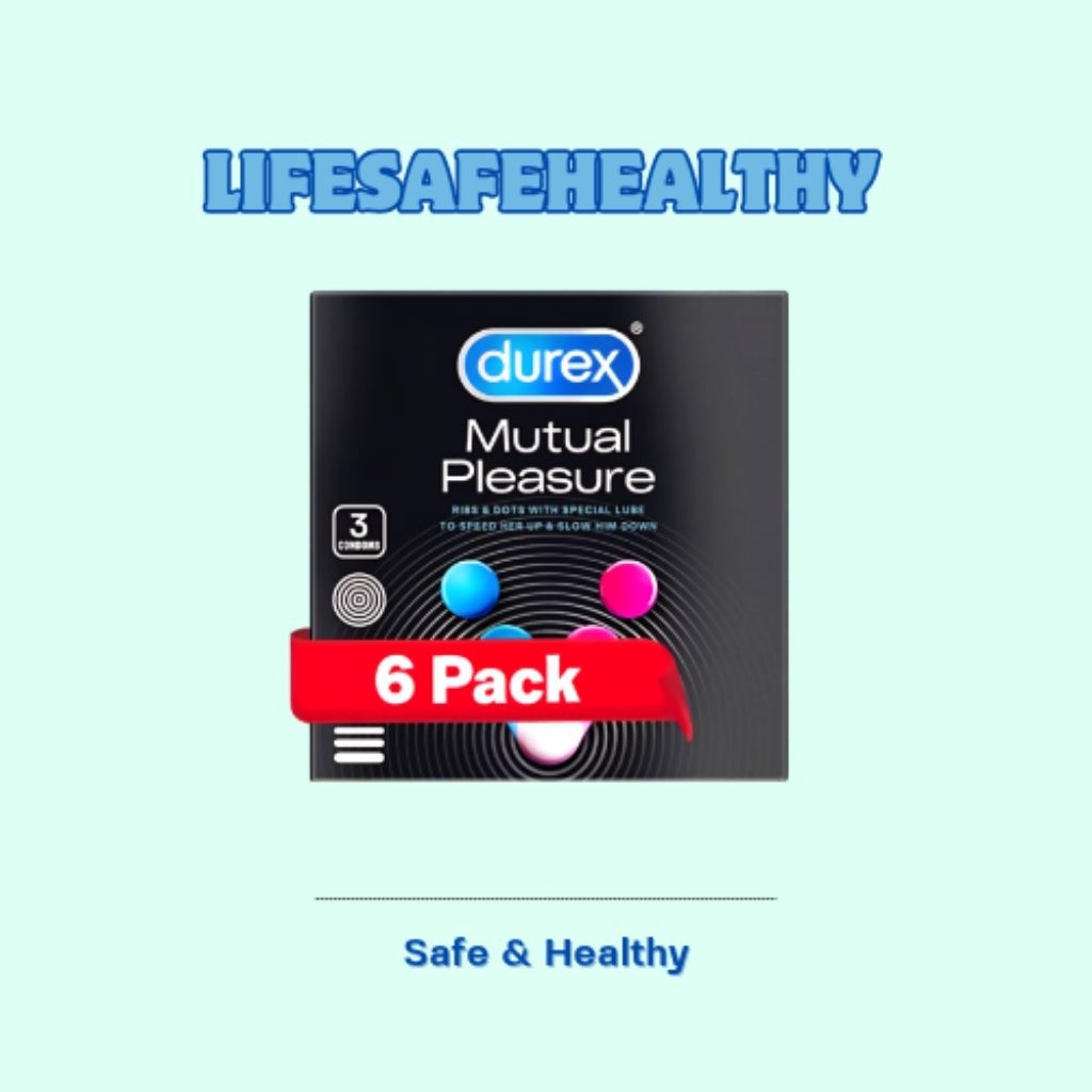 Durex Mutual Pleasure 3s x 6 - Kondom Gerigi + Tahan Lama Pria