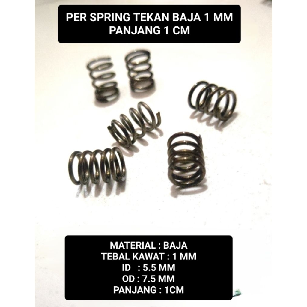 PER SPRING TEKAN BAJA 1 MM PANJANG 1 CM