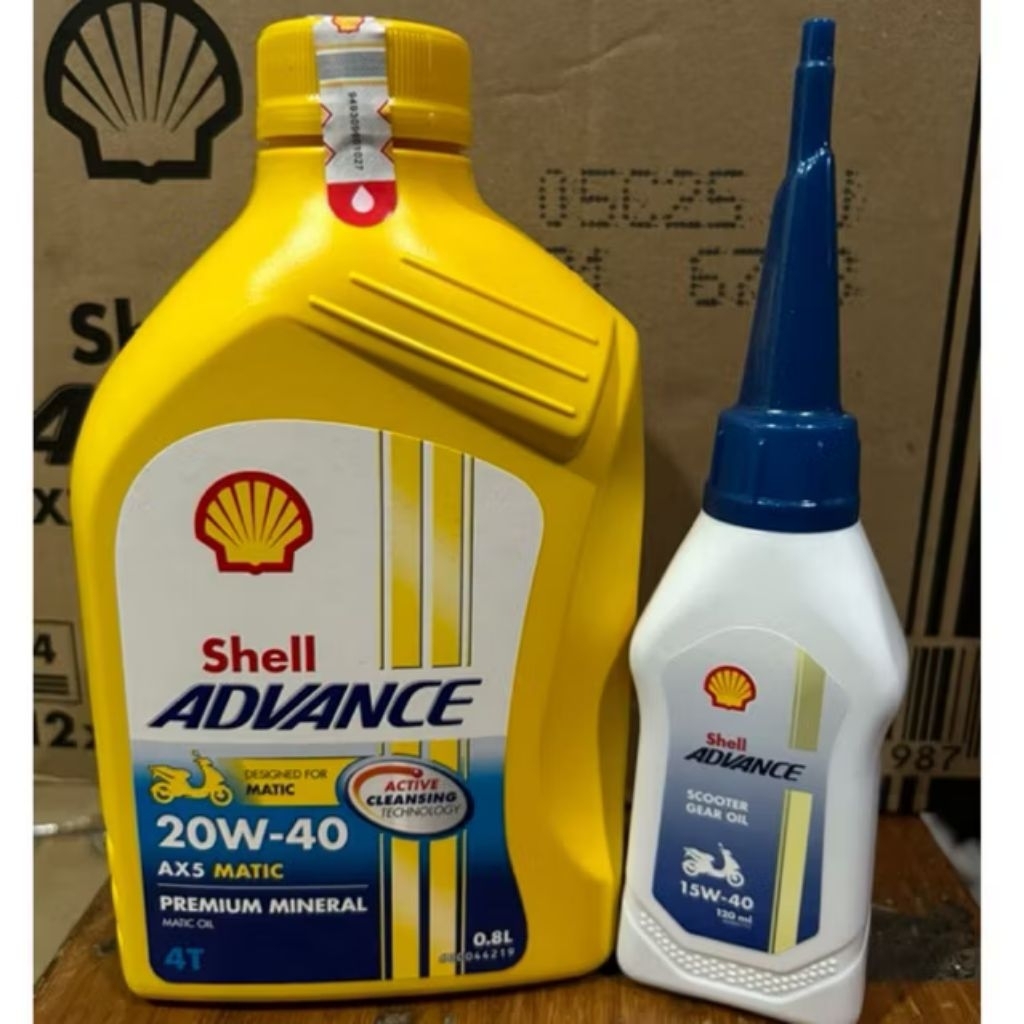 Oli motor matic Oli Shell Advance Ax5 0.8L+ oli gardan  Original 100%