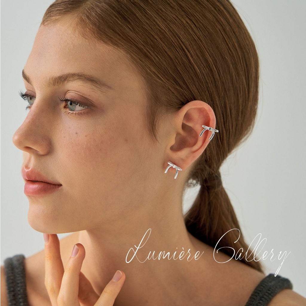 S925 jarum perak ceruk busur logam stud anting-anting klip telinga anting-anting klip tulang telinga