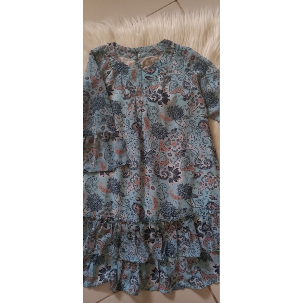 Dress motif /gamis putih polos/Daster Anak 4 &  6thn PL