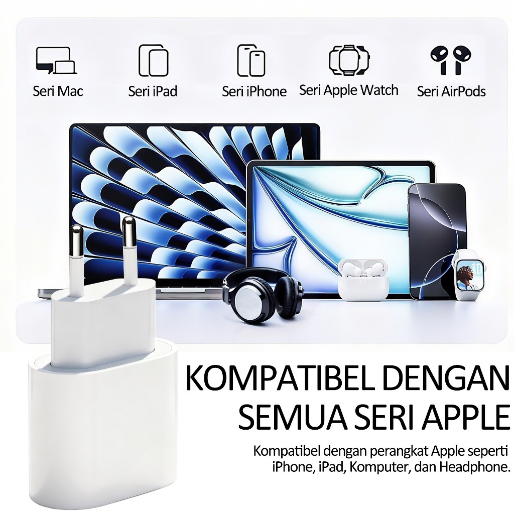 HOTFIRE -Charger Apple Original - Fast Charging 65% dalam 30 Menit - Untuk iPhone 8  hingga 17 / Ipa