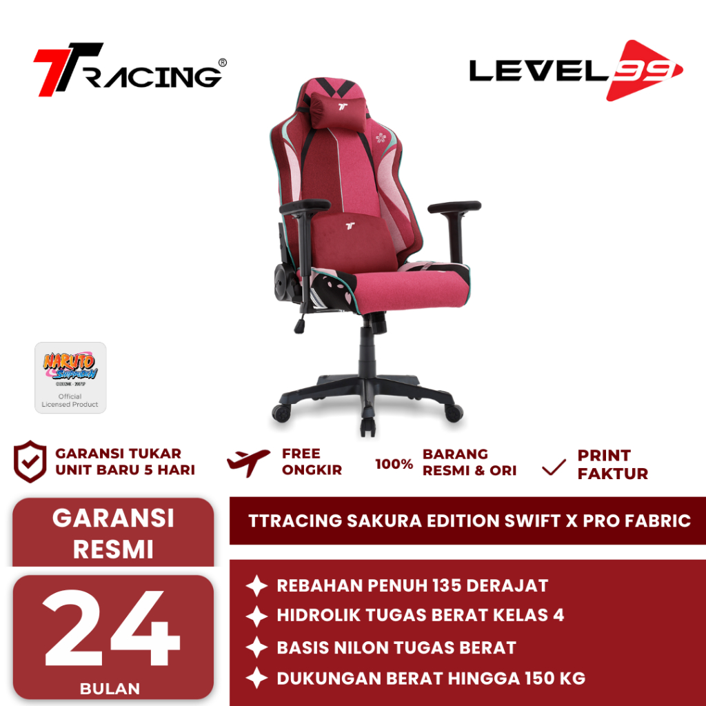 TTRacing Sakura Edition Swift X Pro Fabric Gaming Chair - Fabric Gaming Chair TTRACING SWIFT X PRO A