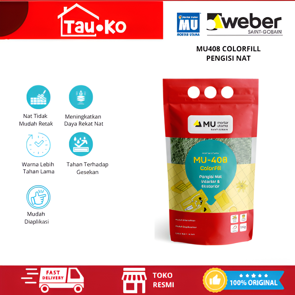 Mu 408 Colorfill Pengisi Nat keramik Granit Semen Mortar Utama Instan 1 Kg