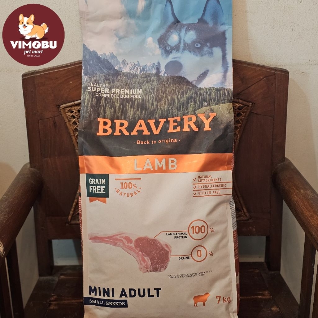 BRAVERY Mini Adult Lamb 7 kg (Grain Free) - Dogfood