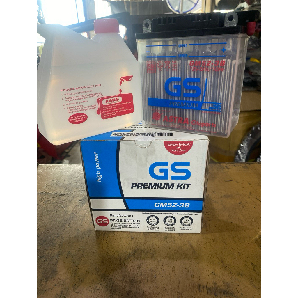 BATTERY AKI GS ASTRA GM5Z PREMIUM KIT