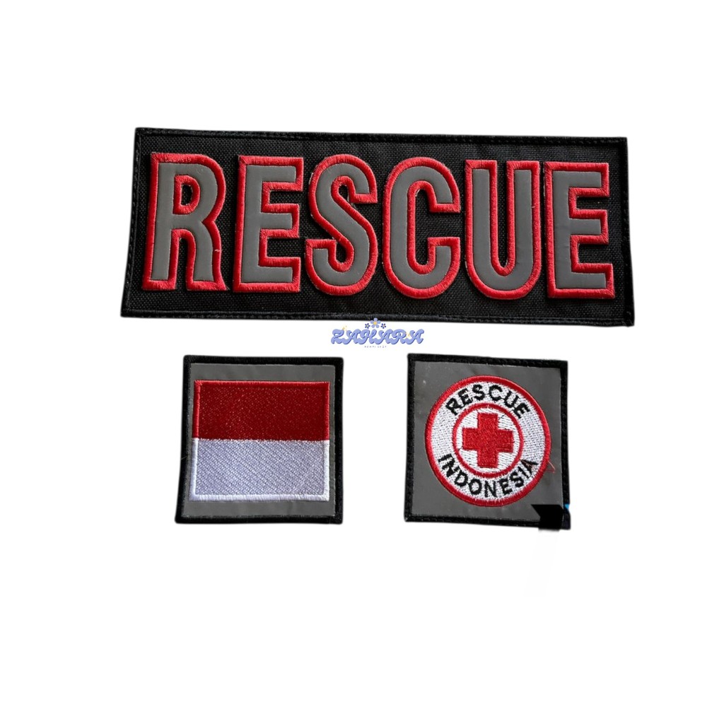 Logo Rescue Bordir Satu Set Perekat