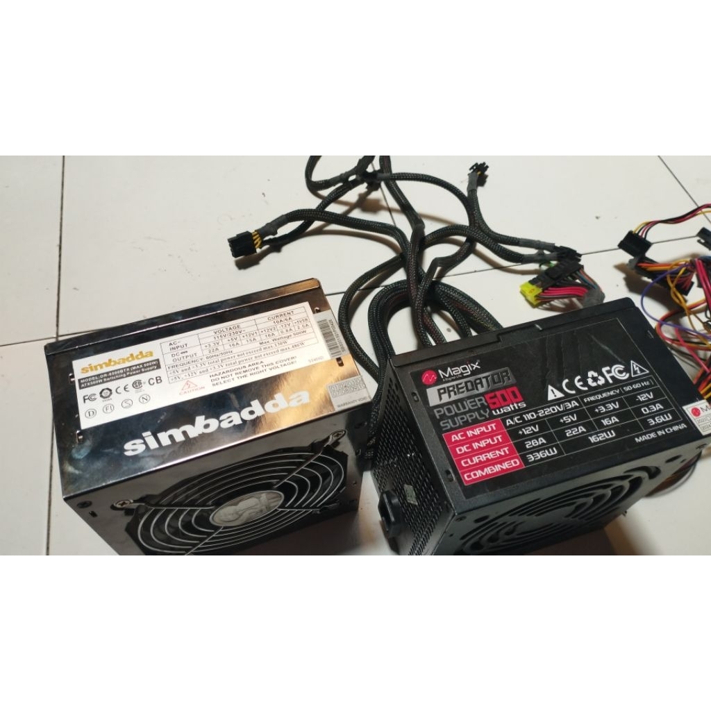 psu komputer, merk simbada normal sudah di cek sebelum di kirim
