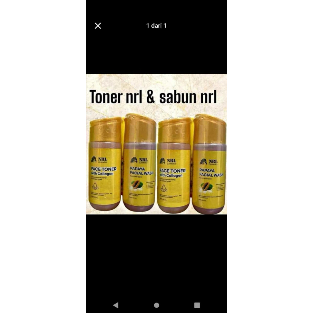 ecer Toner dan Facial wash NRL originaL 100%
