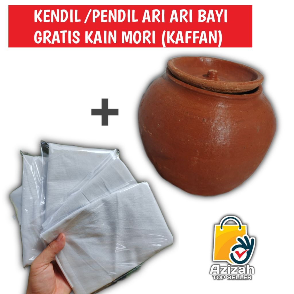 Kendil / Pendil untuk Kubur Ari-Ari Bayi + Gratis Kain Mori 1/2 Meter