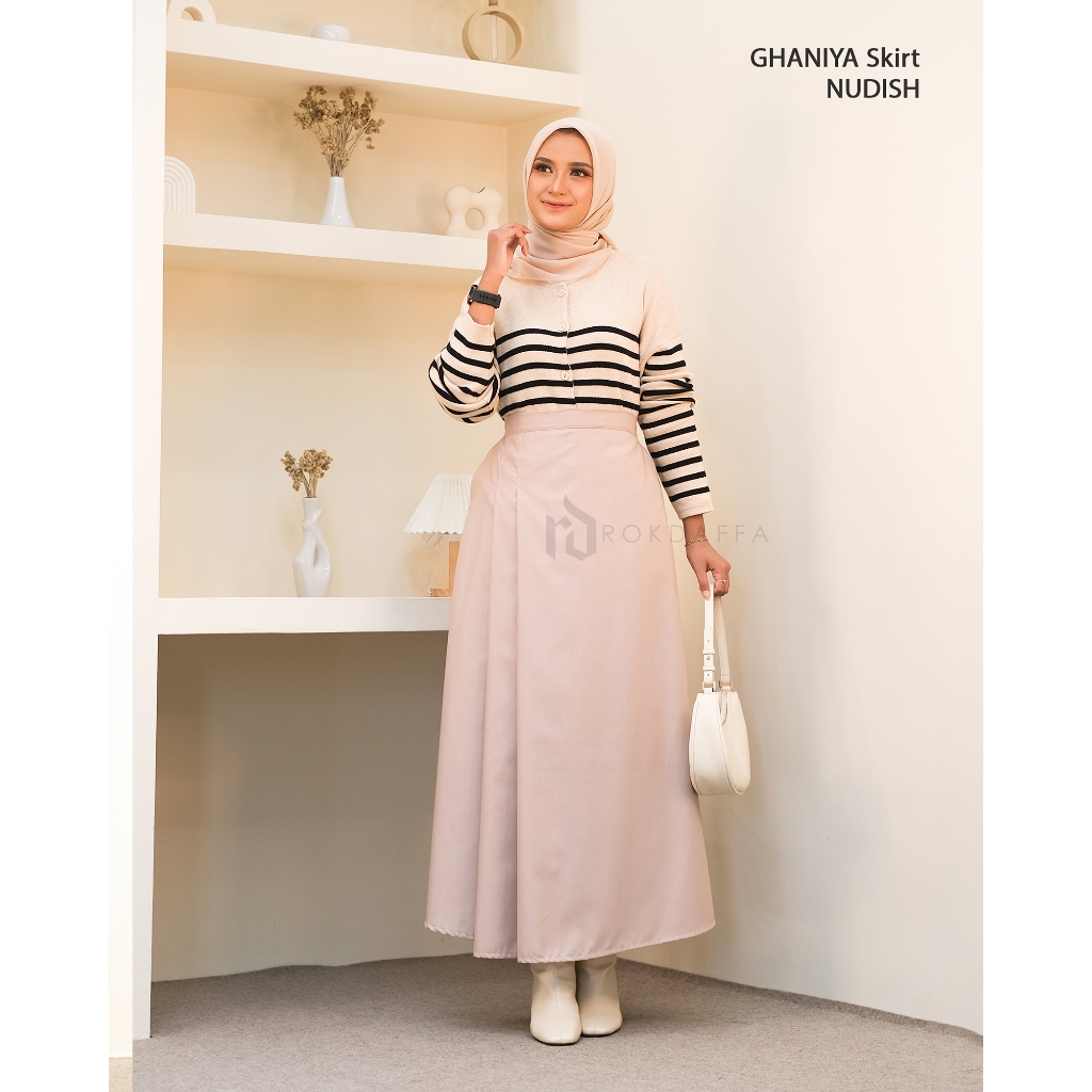 Ghaniya Skirt - Rok Wanita Panjang  Model A line Formal Katun