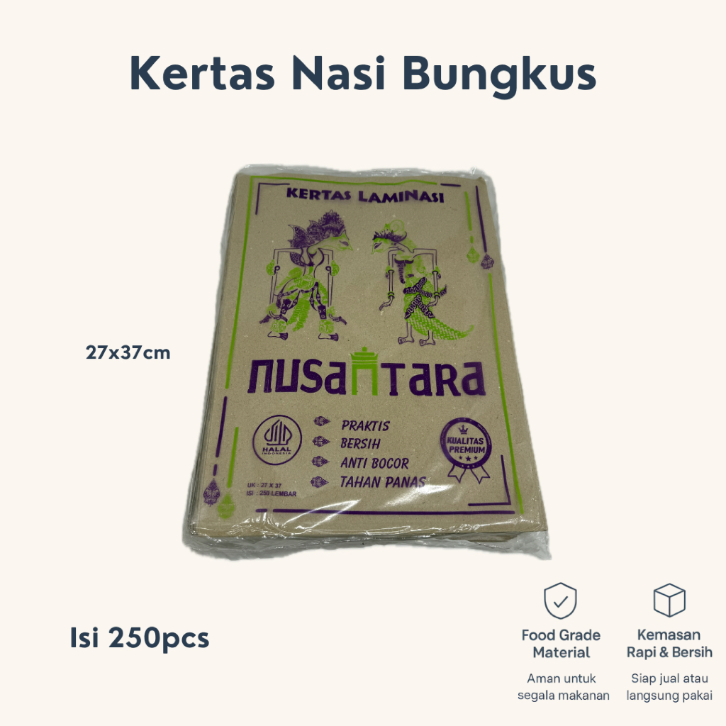 (250PCS) Kertas Nasi Bungkus | Kertas Nasi Coklat | Kertas Pembungkus Makanan | Kertas Gorengan