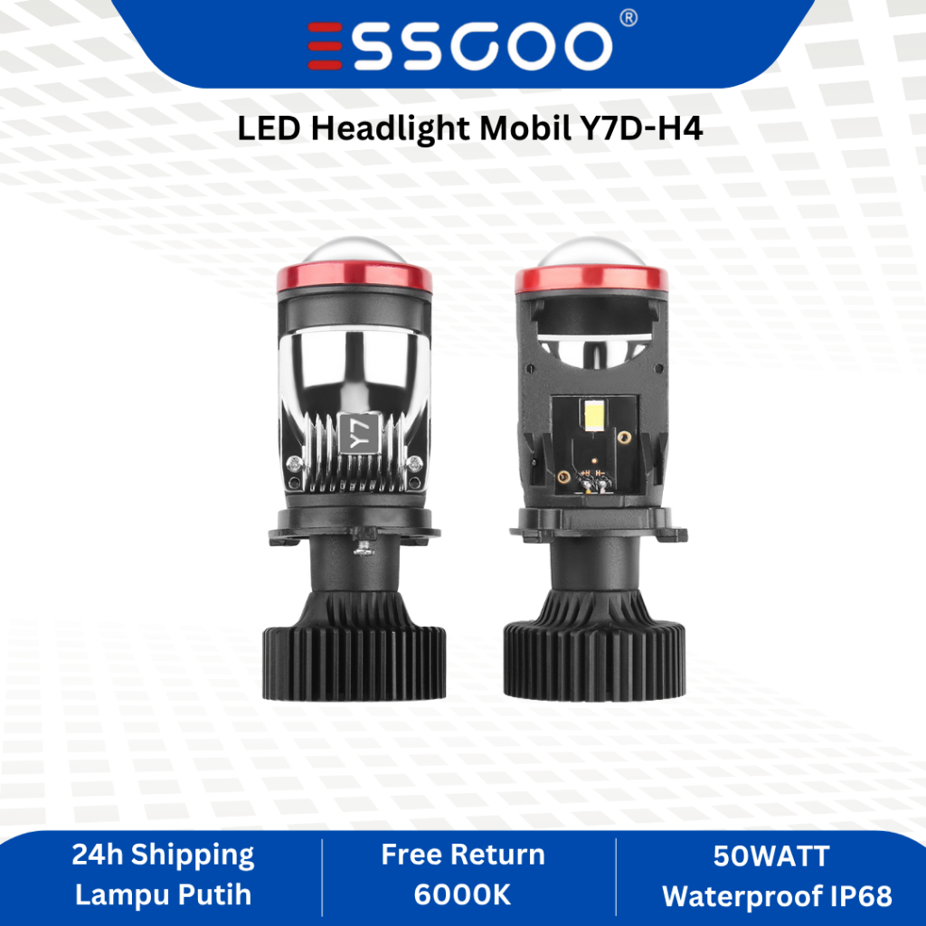 ESSGOO lampu Utama Y7D-H4 Lampu Led Mobil/Motor Soket H4