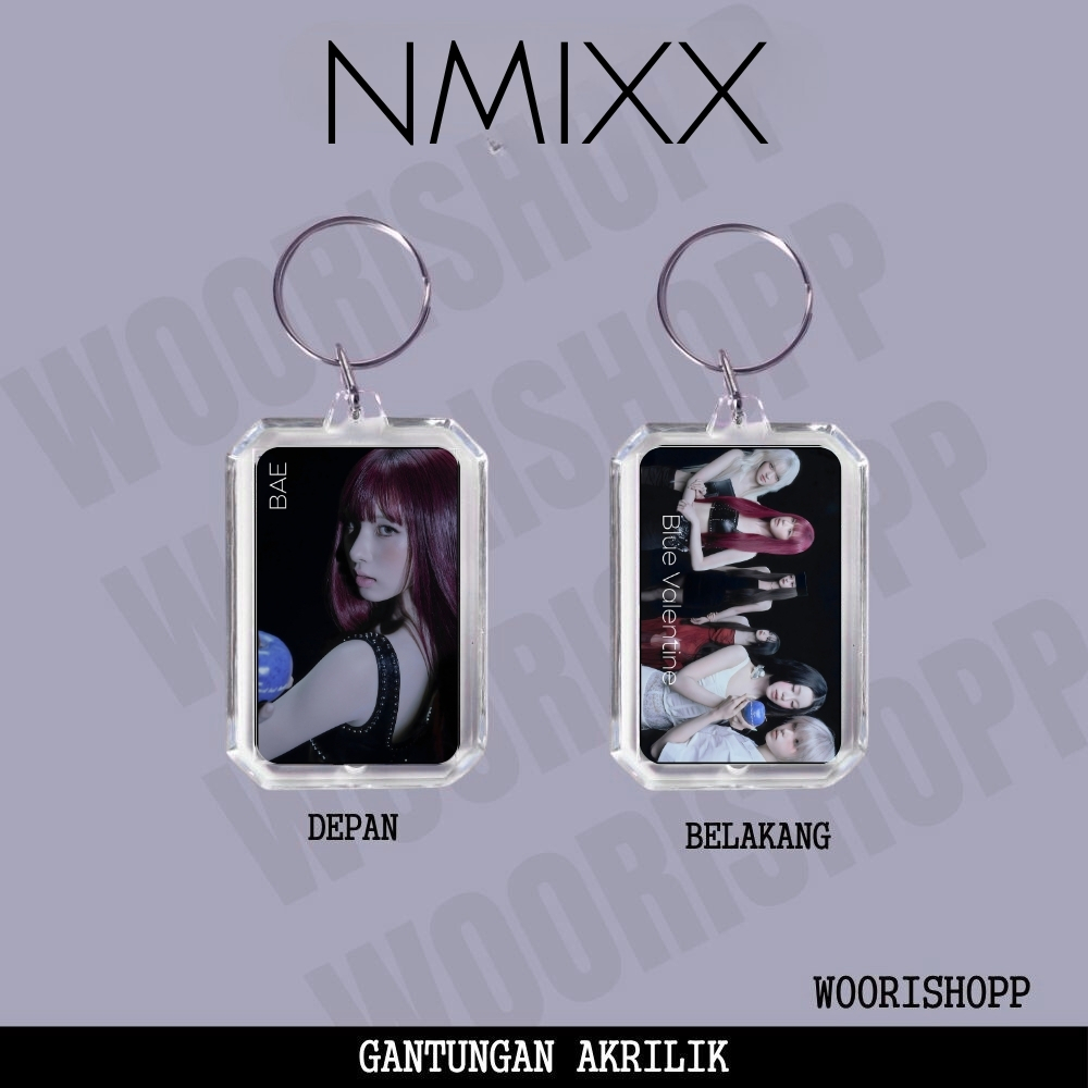 GANCI AKRILIK NMIXX BLUE VALENTINE KEYCHAIN GANTUNGAN KUNCI ACRYLIC KPOP UNOFFICIAL HAEWON JIWOO