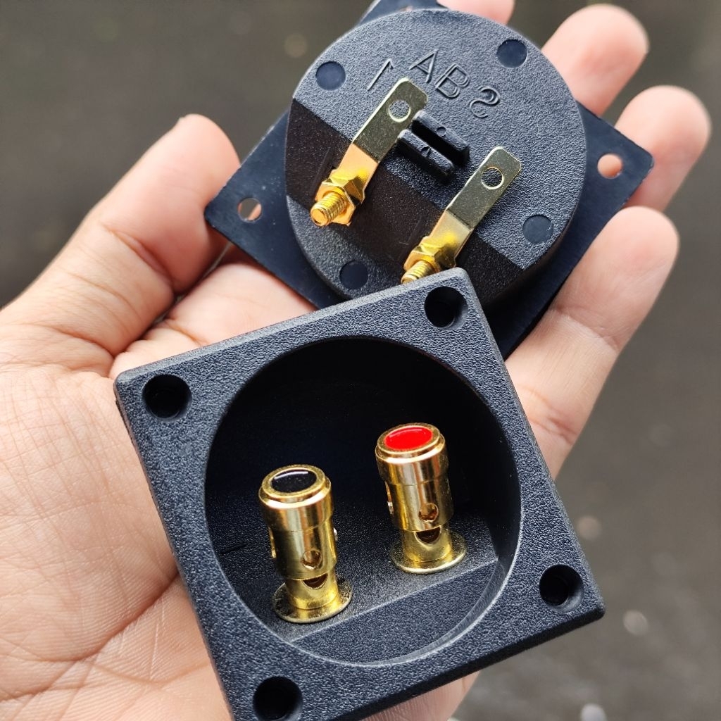 Terminal Box Spiker Binding Post Plat Gold Sambungan Kabel Audio Speaker Aktif Pasif 1 pcs