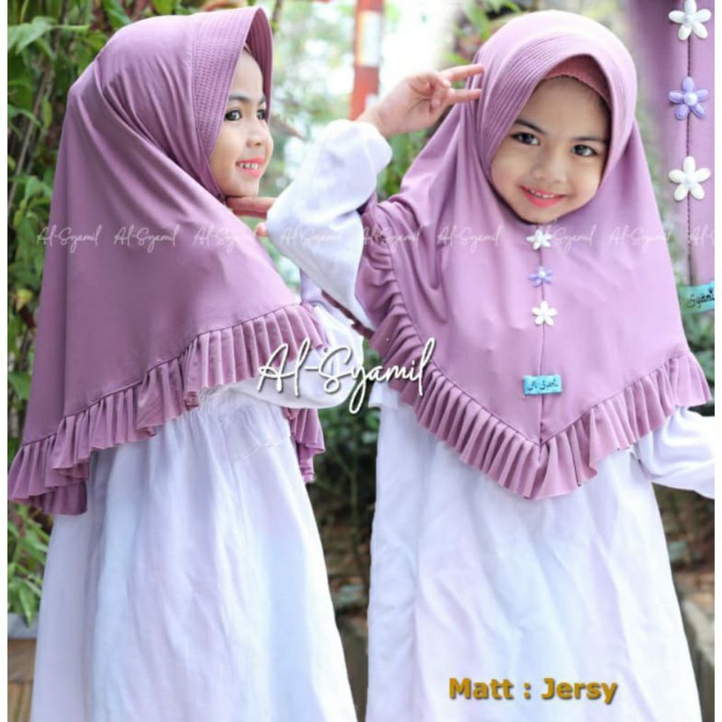 jilbab bergo instan anak pet jersey premium rempel