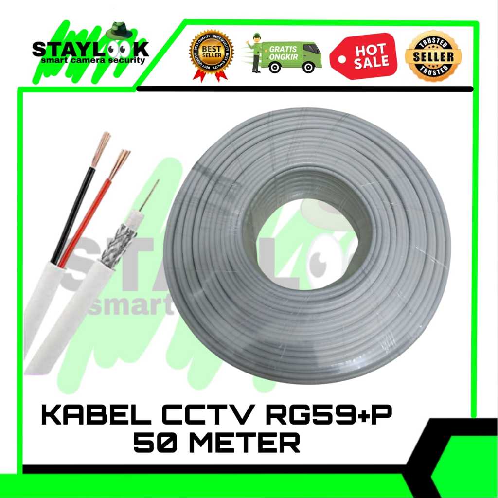 Kabel CCTV RG59 50Meter Plus Kabel Power RG59+P 50M