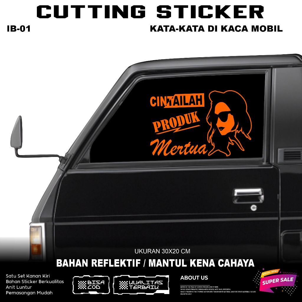 COD. CUTTING STICKER KACA MOBIL LUCU UNIK TAMPILAN KEREN