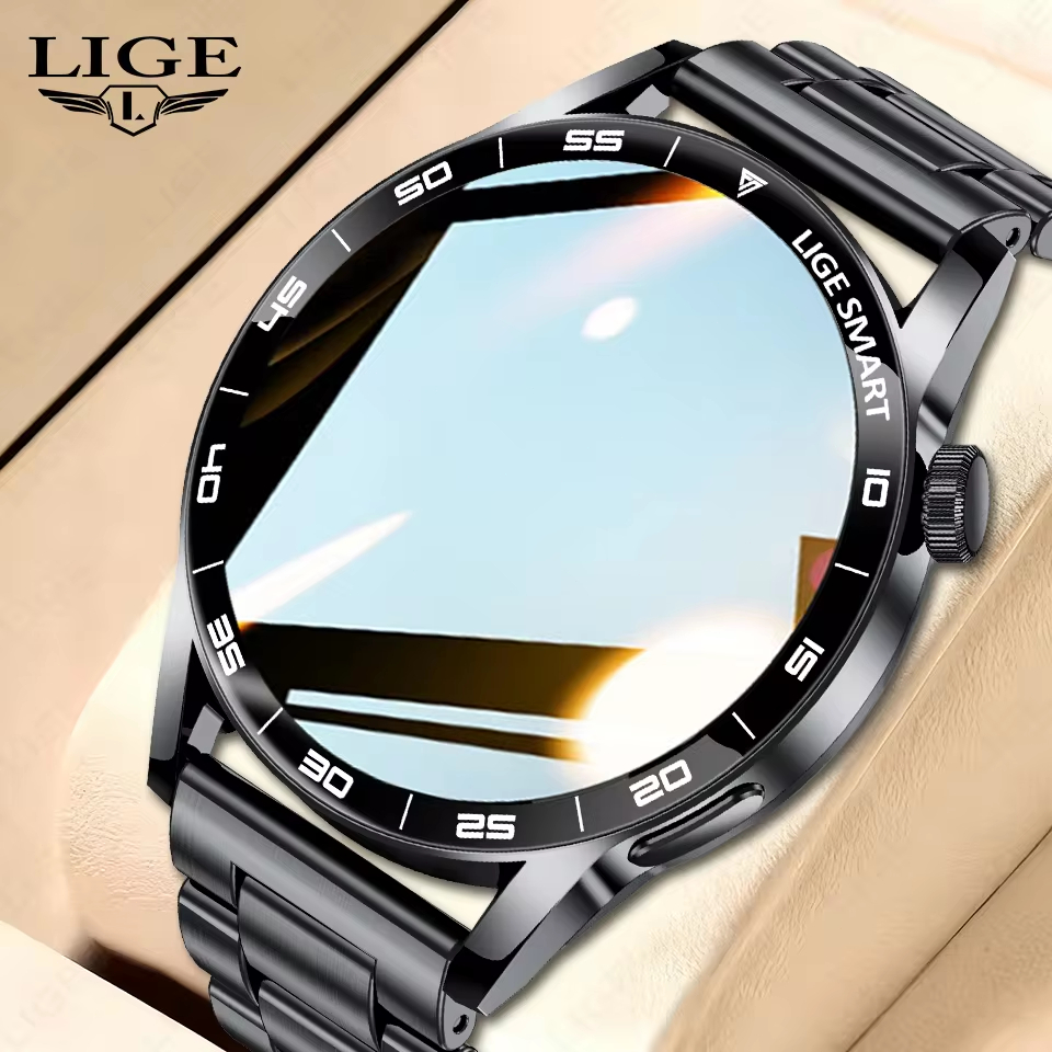LIGE Jam Tangan Pintar Pria Dengan Monitor Detak Jantung Tahan air Dan Kebugaran Smartwatch