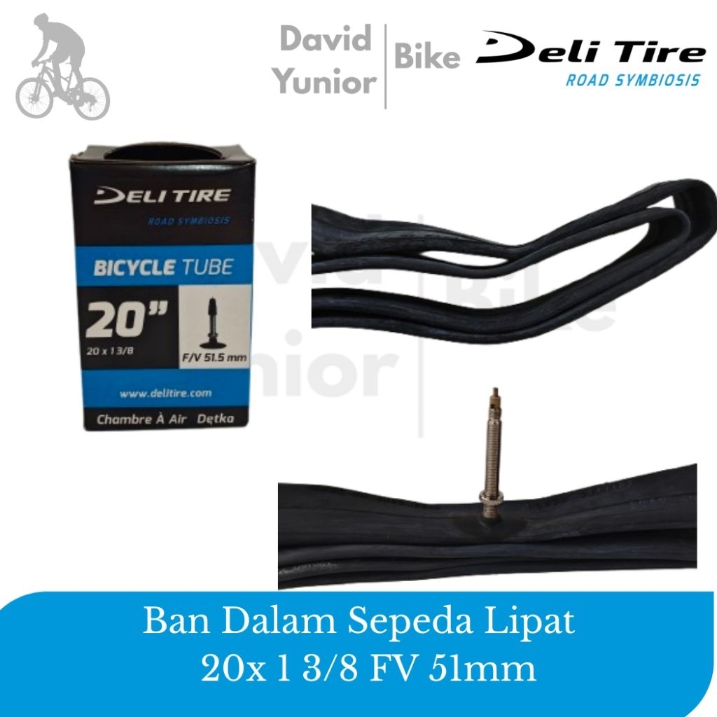 Ban Dalam 20 x 1 3/8 DeliTire Swallow Pelek 20+ 451 Pentil Presta FV 51.5mm Sepeda Lipat Minion
