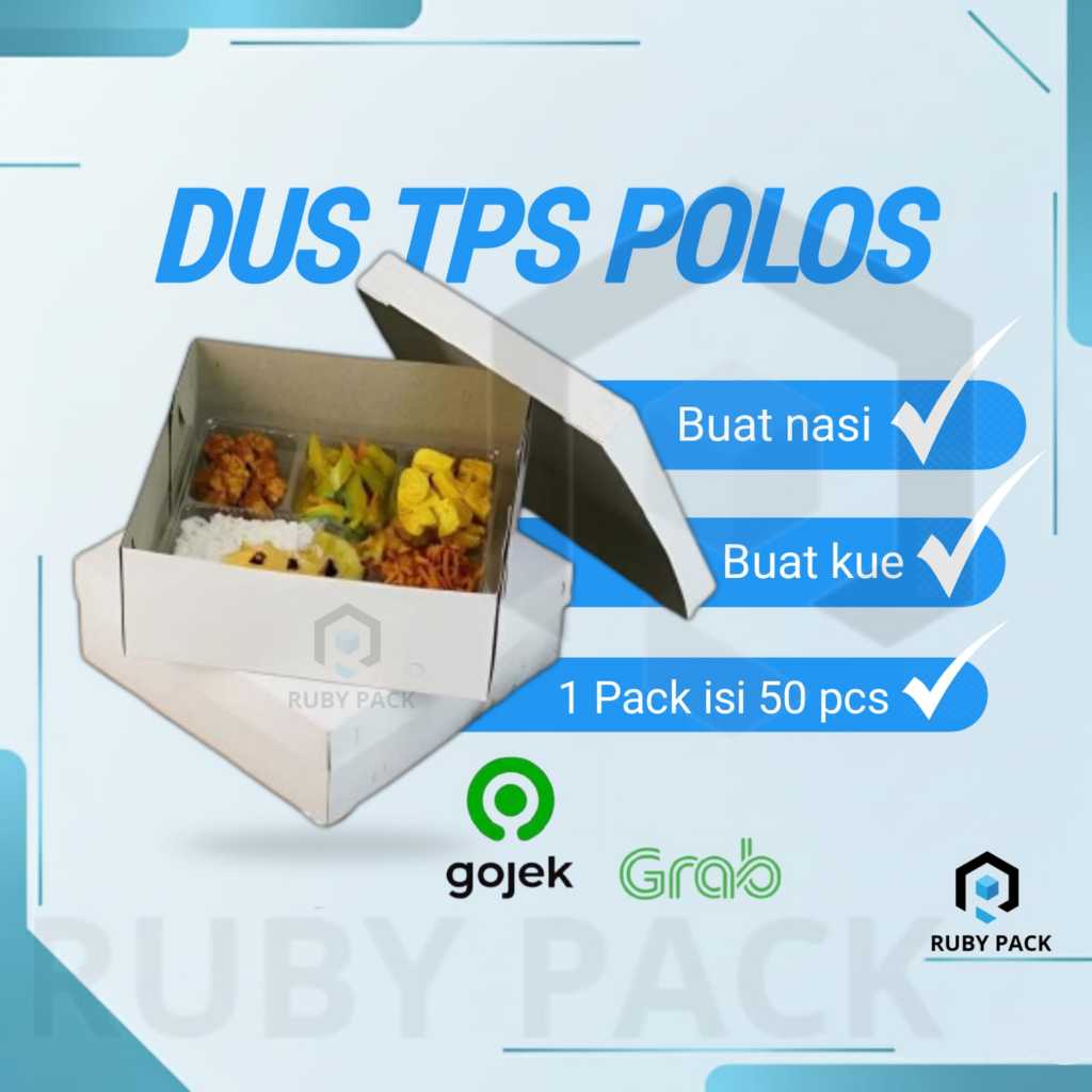 Dus Box Nasi 18x18 / Dus Catering Putih 18x18 400Gram Isi 50 Pcs