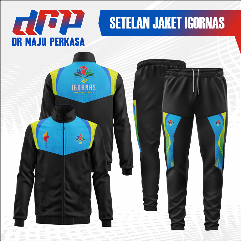 DRMP SETELAN OLAHRAGA IGORNAS/ JAKET CELANA IGORNAS DIADORA / TRACKTOP IGORNAS BLACK / SPORTS SUIT