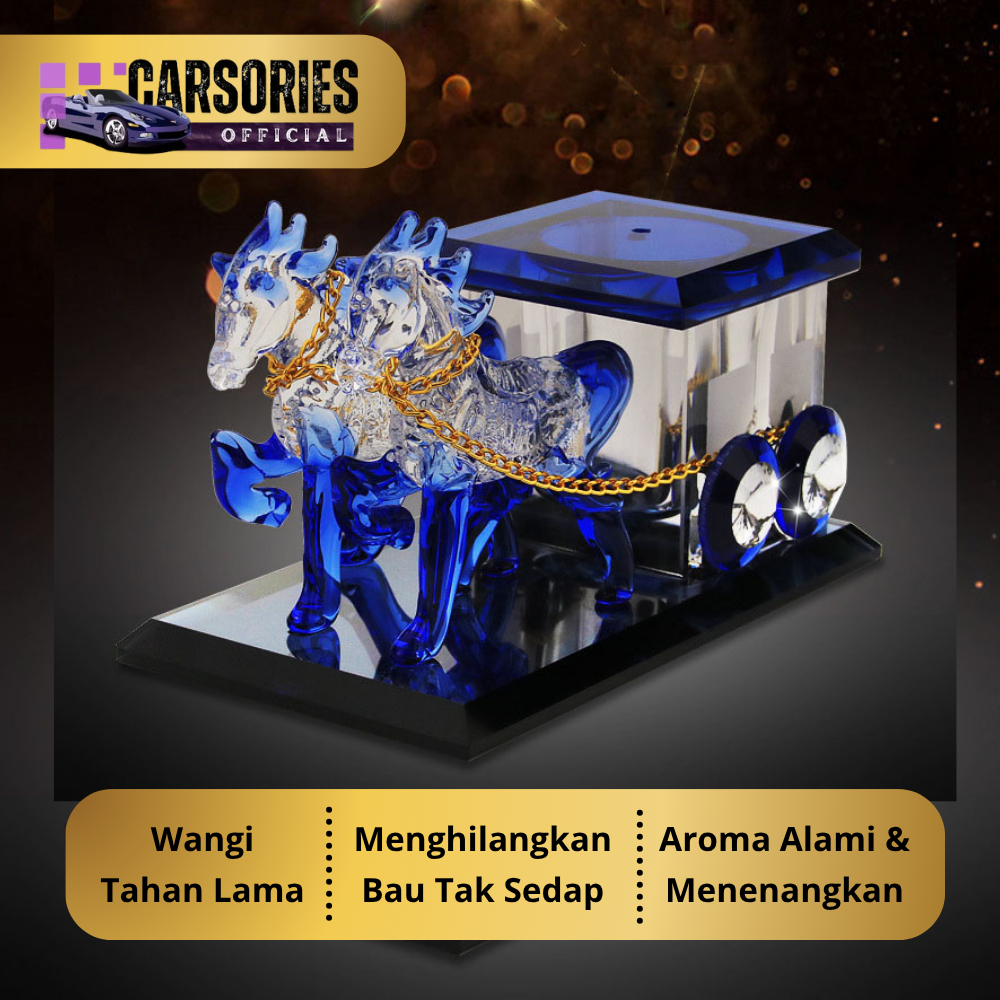 Parfum kuda kristal pajangan dashboard mobil meja kantor car parfume
